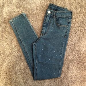 High waisted denim jeans